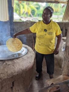 Jeneve making cassava bread